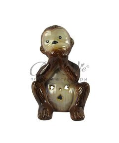 Статуэтка керамическая обезьянка - подсвечник: ничего не скажу купить оптом в Симферополе, Крыму