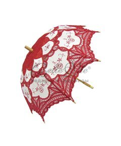 Зонтики кружевные бело-красные купить оптом в Симферополе, Крыму