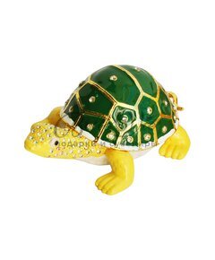 Шкатулка Сваровски желтая черепаха с зеленым панцирем купить оптом в Симферополе, Крыму