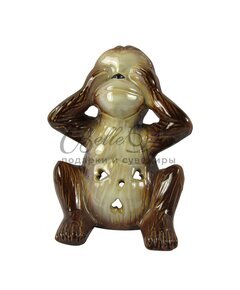 Статуэтка керамическая обезьянка - подсвечник: ничего не вижу купить оптом в Симферополе, Крыму