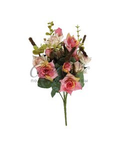 Искусственные цветы- букетик маленьких роз с колосками купить оптом  в Крыму