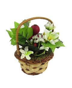 Круглая корзиночка с цветами, фруктами и овощами мал. купить оптом в Симферополе, Крыму