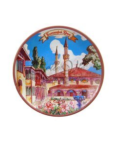 Тарелка декоративная фарфоровая -  Бахчисарай, диаметр 10 см. купить оптом в Симферополе, Крыму