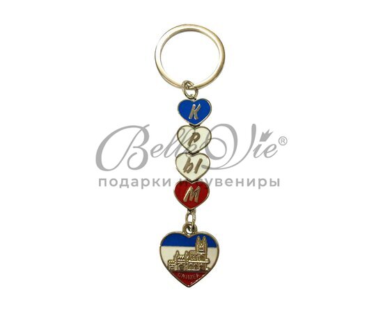 Купить брелок металлический Крым в сердцах, Ласточка на фоне флага в Симферополе, Крыму