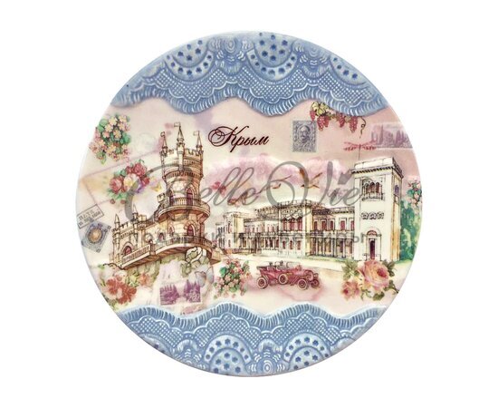 Тарелка из эмбосированной керамики ЮБК купить оптом в Симферополе, Крыму