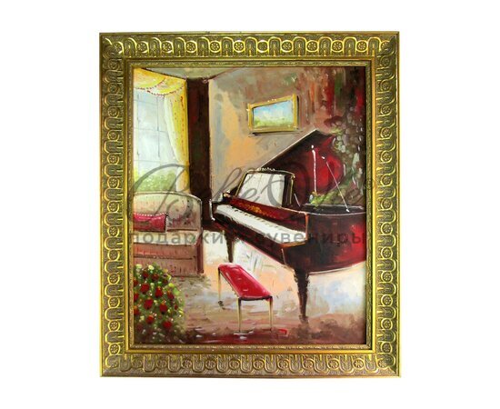 Картина №27 "Рояль" в золотой раме 50*60 купить оптом в Симферополе, Крыму