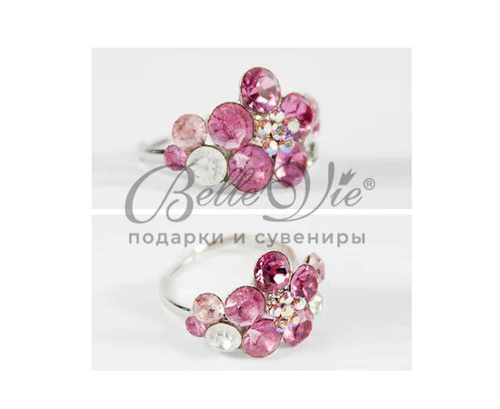 Кольцо из тех цветков с розовыми камнями купить оптом в Крыму