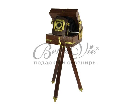 Ретро фотокамера складная, дерево+бронза, 10х32 см купить оптом в Симферополе, Крыму