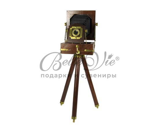 Ретро фотокамера складная, дерево+бронза, 10х32 см купить оптом в Симферополе, Крыму