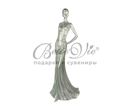 Статуэтка высокая девушка ретро серебро в вечернем платье с камнями купить оптом в Симферополе, Крыму