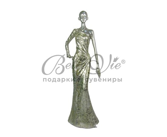 Статуэтка девушка ретро серебро в вечернем платье с муфточкой купить оптом в Симферополе