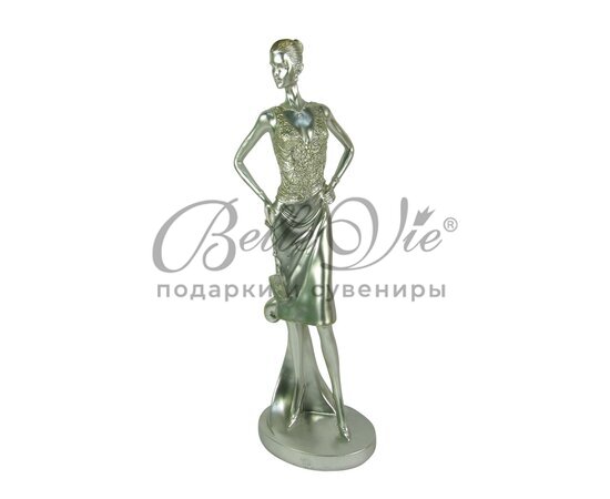 Статуэтка девушка ретро серебро в вечернем платье с камешками купить оптом в Крыму