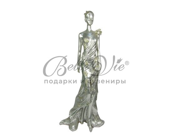 Статуэтка девушка ретро серебро в вечернем платье с цветком на плече купить оптом в Симферополе, Крыму