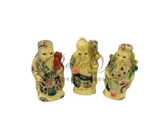 Комплект костяных статуэток китайские мудрецы маленькие (3 шт) купить оптом в Крыму