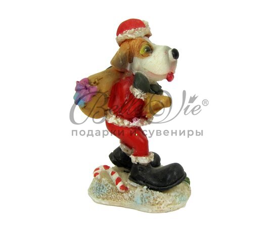 Статуэтка собачка в костюме Санты купить оптом в Симферополе, Крыму