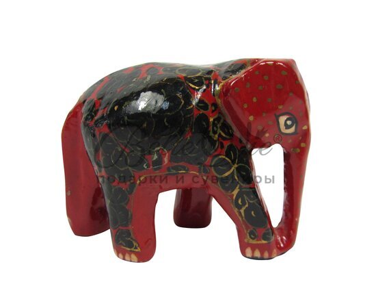 Слон красный в черных цветах, 5 см купить оптом  в Симферополе, Крыму