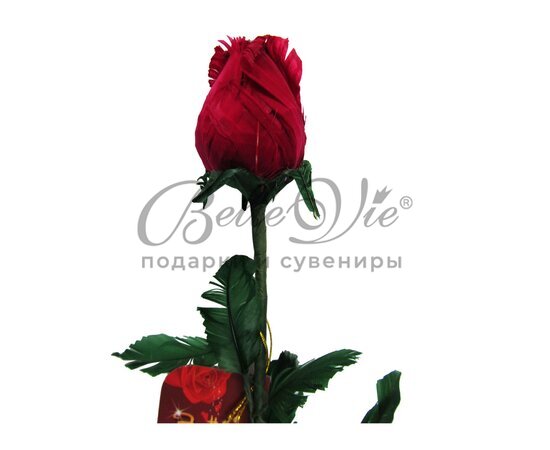 Роза из перьев, закрытый бутон, темно-красная купить оптом в Симферополе, Крыму