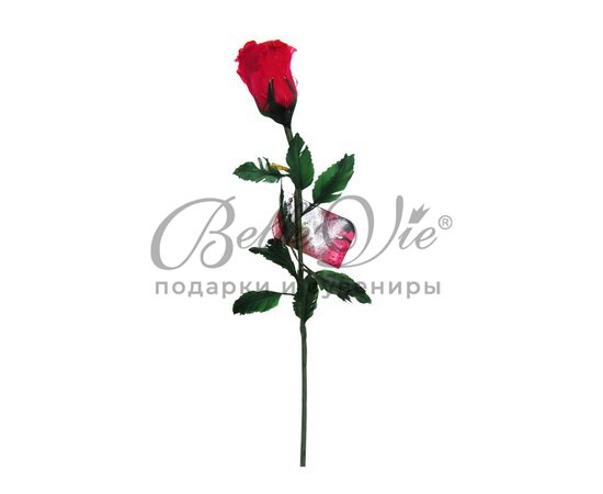 Роза из перьев, приоткрытый бутон, красная купить оптом в Симферополе, Крыму