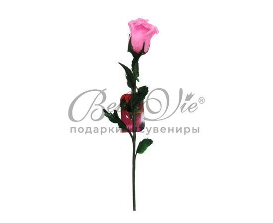 Роза из перьев, приоткрытый бутон, розовая купить оптом в Симферополе, Крыму