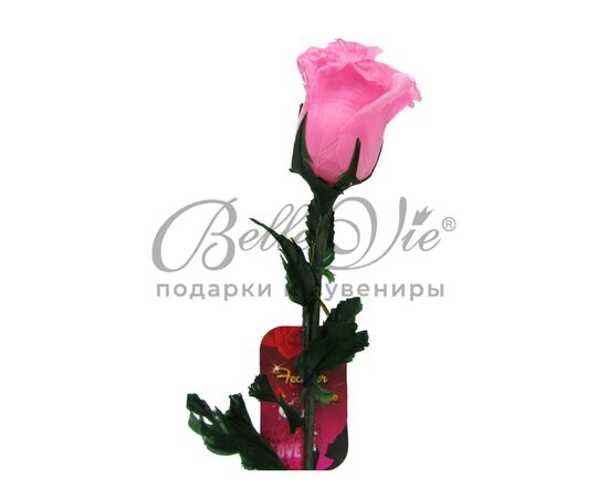Роза из перьев, приоткрытый бутон, розовая купить оптом в Симферополе, Крыму