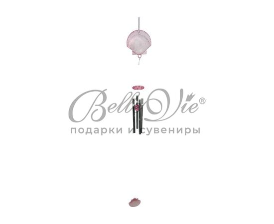 Подвесные колокольчики розовая ракушка с метал.трубочками купить оптом в Симферополе, Крыму