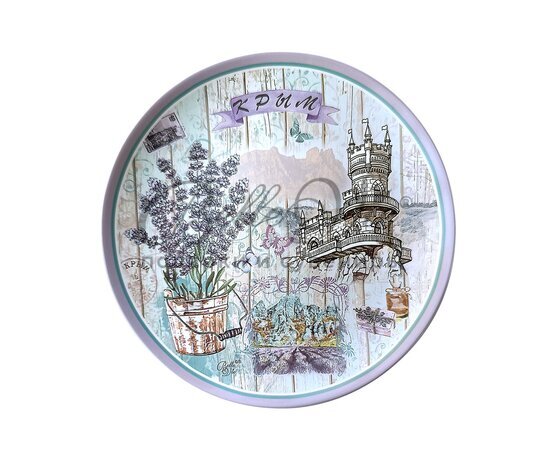 Тарелка декоративная фарфоровая,15 см Ласточка в стиле прованс (сиреневая) купить оптом в Крыму