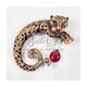 Брошка леопард с рыжими камнями купить оптом в Симферополе, Крыму
