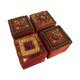 Набор из 4х маленьких шкатулок, атлас, 5х5, красный цвет купить оптом в Симферополе, Крыму