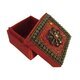 Шкатулка для драгоценностей вышитая, атлас, красный цвет, 6х6 см купить оптом в Симферополе, Крыму