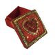 Шкатулка для драгоценностей вышитая, атлас, красный цвет, 7,5х7,5 см купить оптом в Симферополе, Крыму